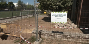 Inicien els treballs d’ampliació i reparació de la tanca del Camp de Futbol de Ponent
