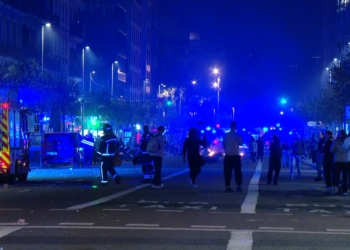 Desplegament dels Mossos a Granollers després dels incidents de Barcelona